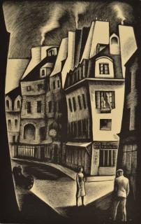 Appraisal: Howard Cook woodcut Howard Cook American - - ''Paris Street''