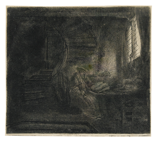 Appraisal: REMBRANDT VAN RIJN St Jerome in a Dark Chamber Etching