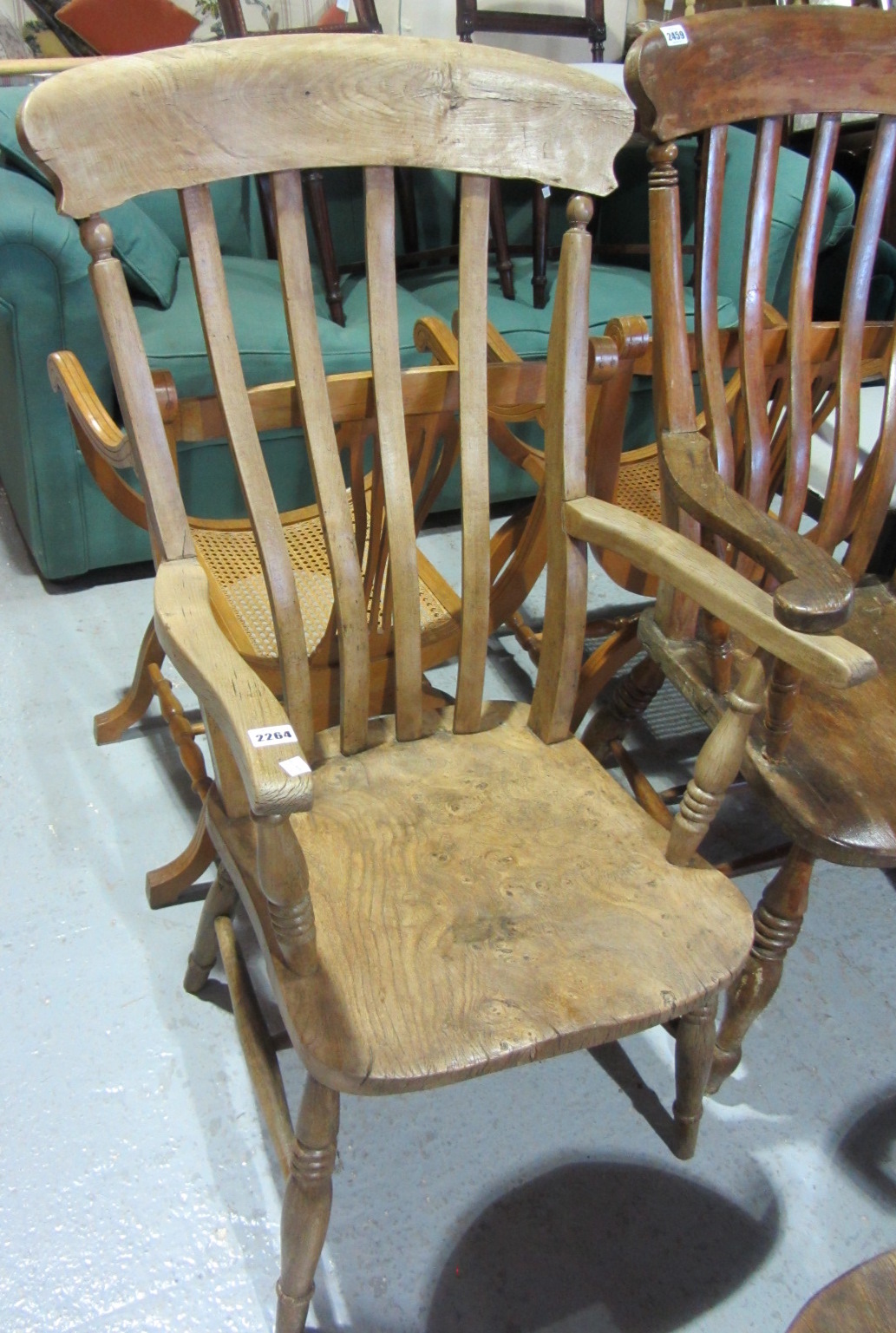 Appraisal: A Victorian beech and elm scullery chair