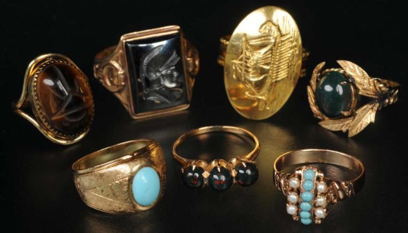 Appraisal: Lot of Antique Jewelry Y Gold Rings Description K weighs