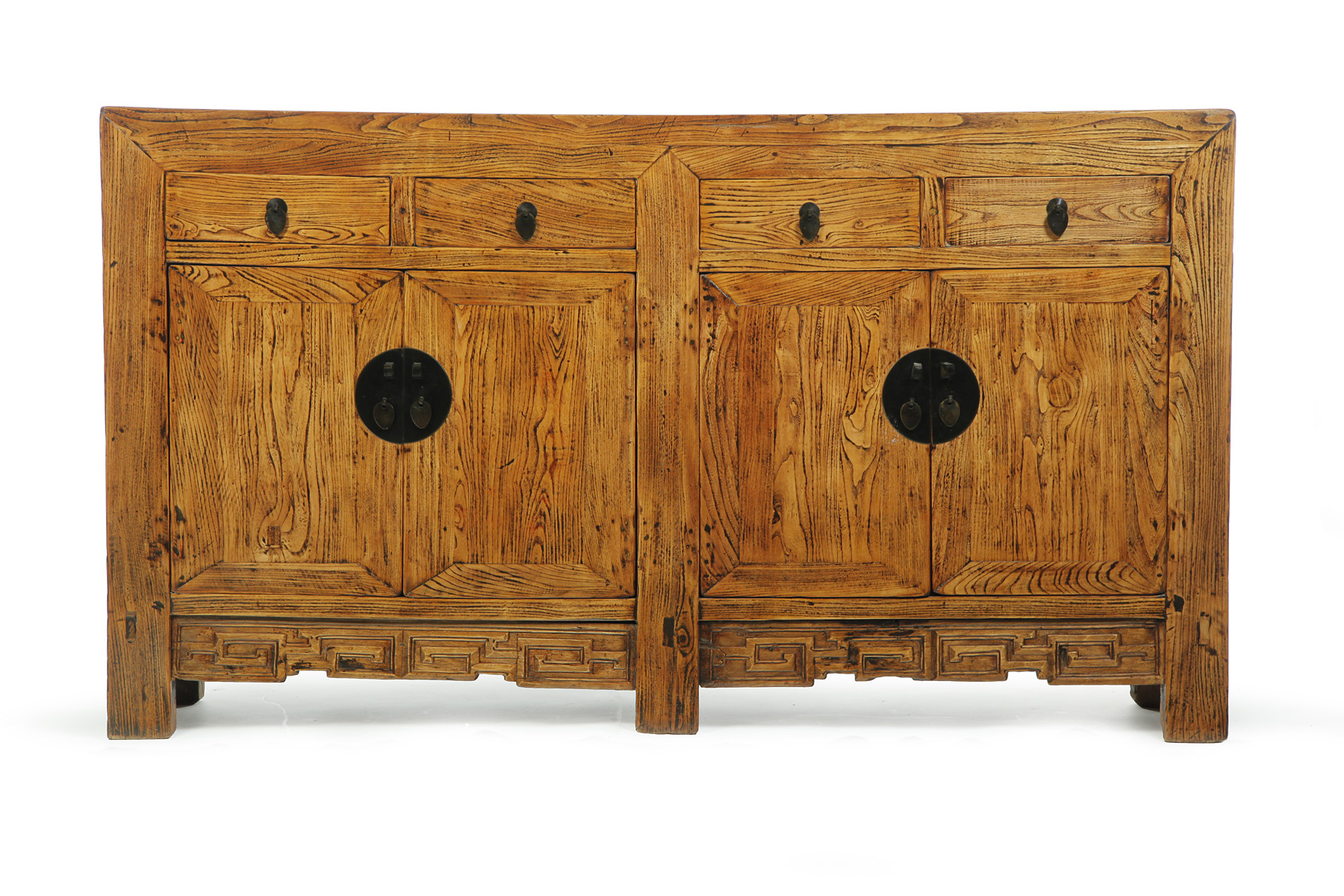 Appraisal: CHINESE SIDE CABINET Late th-early th century elm Mortised construction