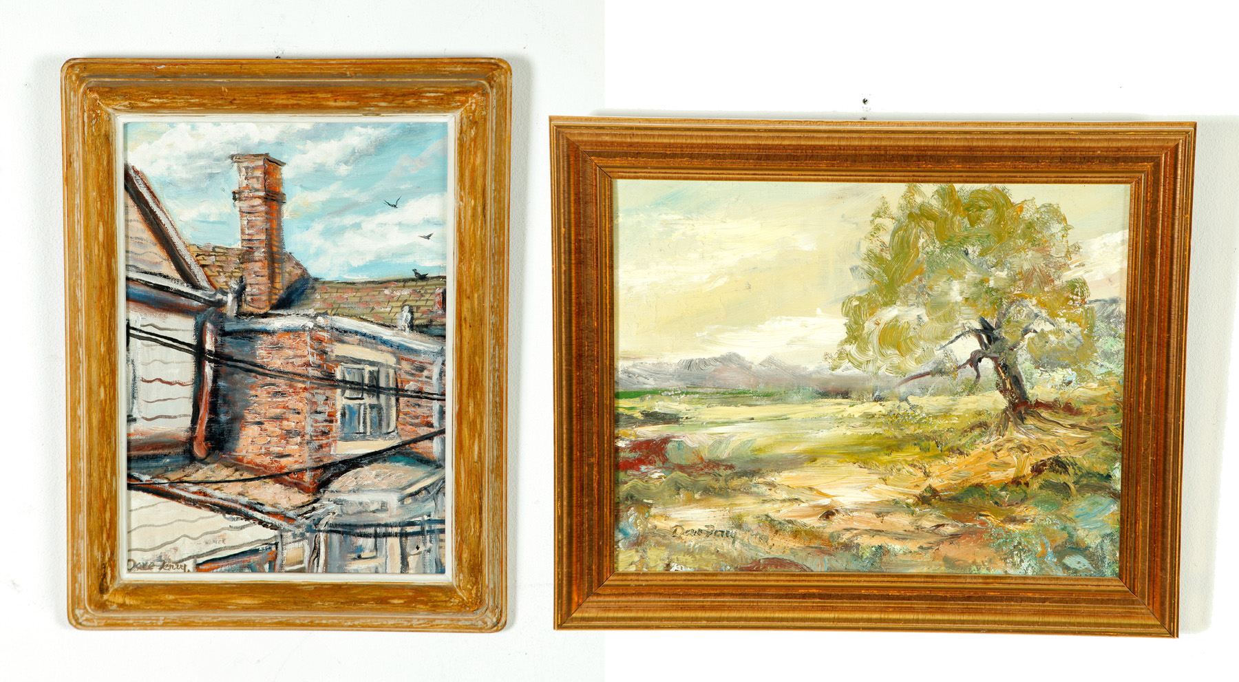 Appraisal: TWO LANDSCAPES BY DAVID G TERRY AMERICA B Oil on