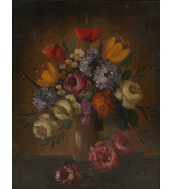 Appraisal: Henry L Sanger American fl circa floral still life with