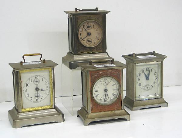 Appraisal: Four metal carriage clocks first half th century Including two