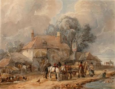 Appraisal: William Burgess The Anchor Inn Pegwell Bay watercolour and bodycolour