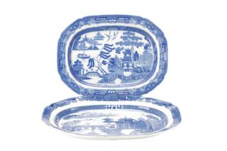 Appraisal: Two Spode Blue and White Platters th C Spode English