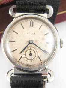 Appraisal: An unusual steel gent's wrist watch by Rolex circa in