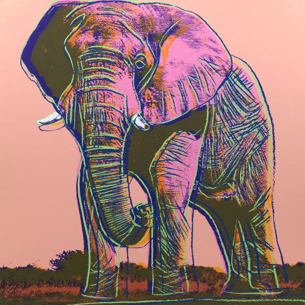 Appraisal: AFTER ANDY WARHOL AMERICAN - x African Elephant from Endangered