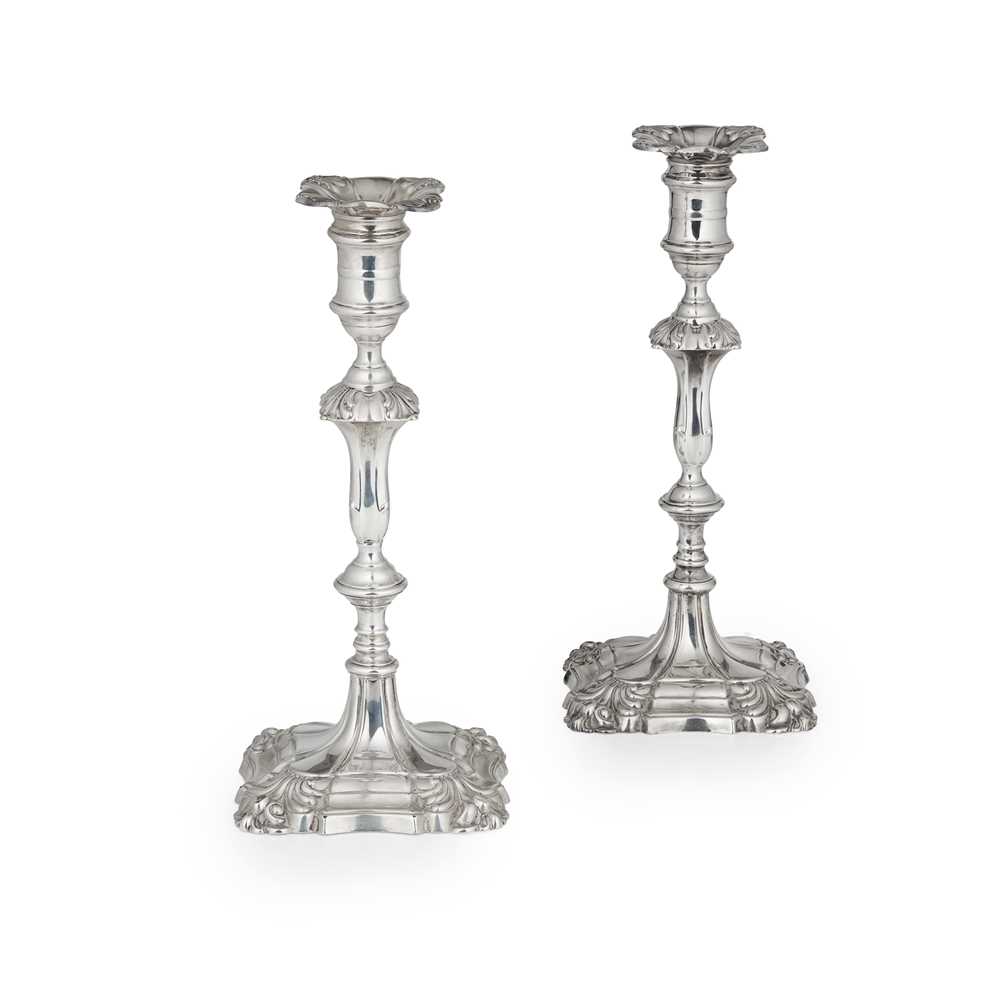 Appraisal: A PAIR OF EDWARDIAN CANDLESTICKS Hamilton Inches Edinburgh in the