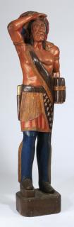 Appraisal: Carved cigar store Indian chief h Carved and paint decorated