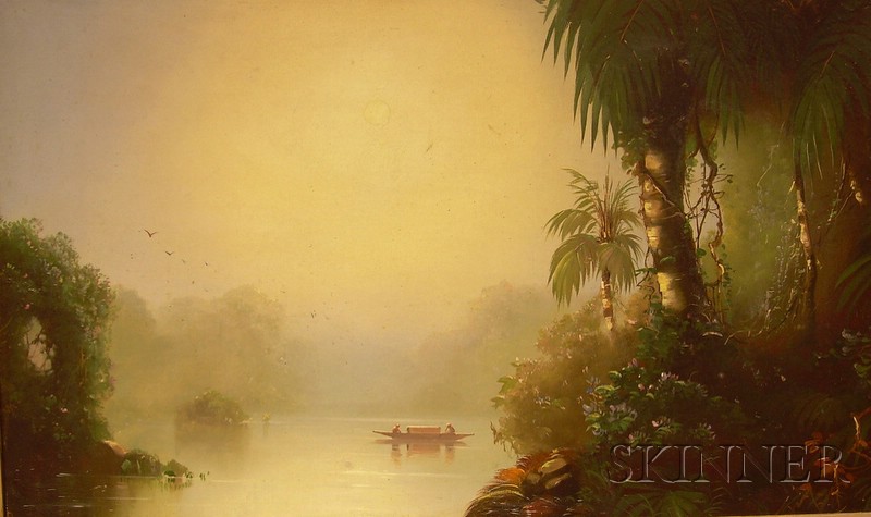 Appraisal: Framed Oil on Canvas View Morning in the Tropics inscribed