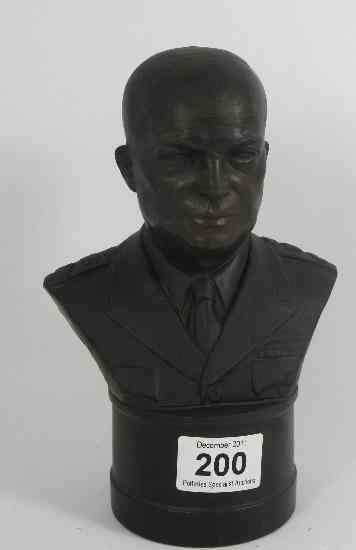 Appraisal: Wedgwood Black Basalt Bust of Eisenhower Bust height cm