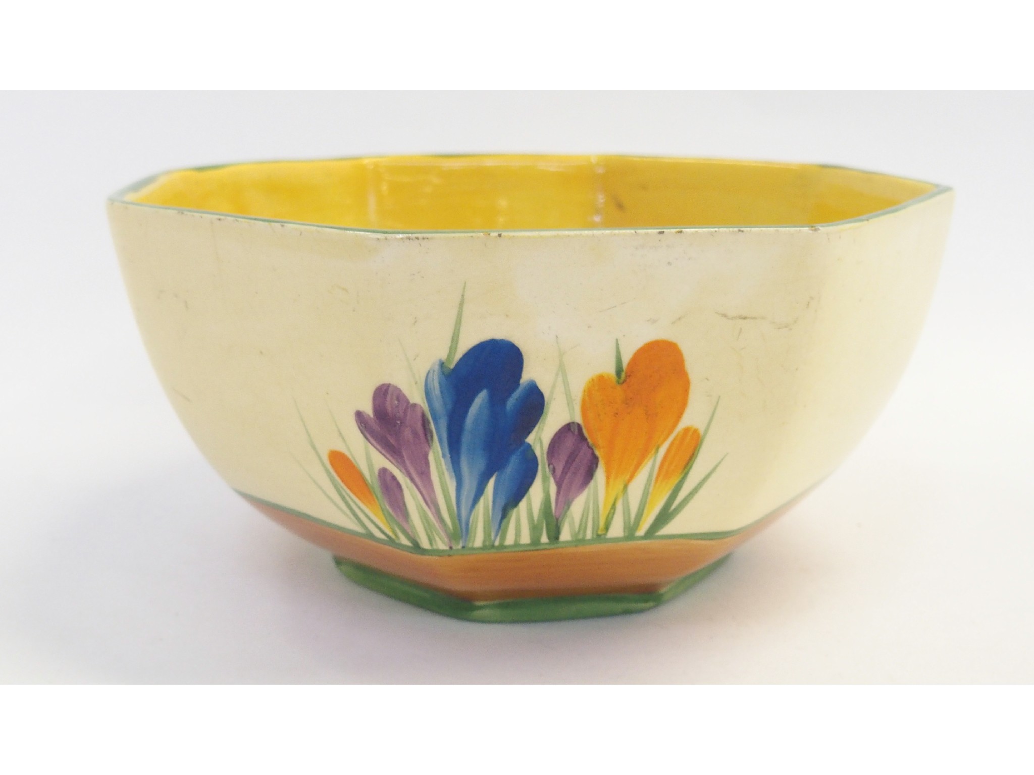 Appraisal: Clarice Cliff Bizarre Crocus pattern octagonal bowl