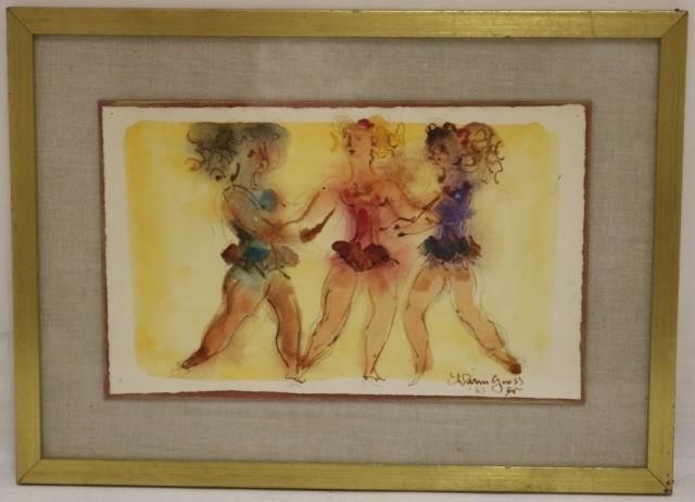 Appraisal: CHAIM GROSS - NY MA AUSTRIA POLAND WATERCOLOR TITLED THREE