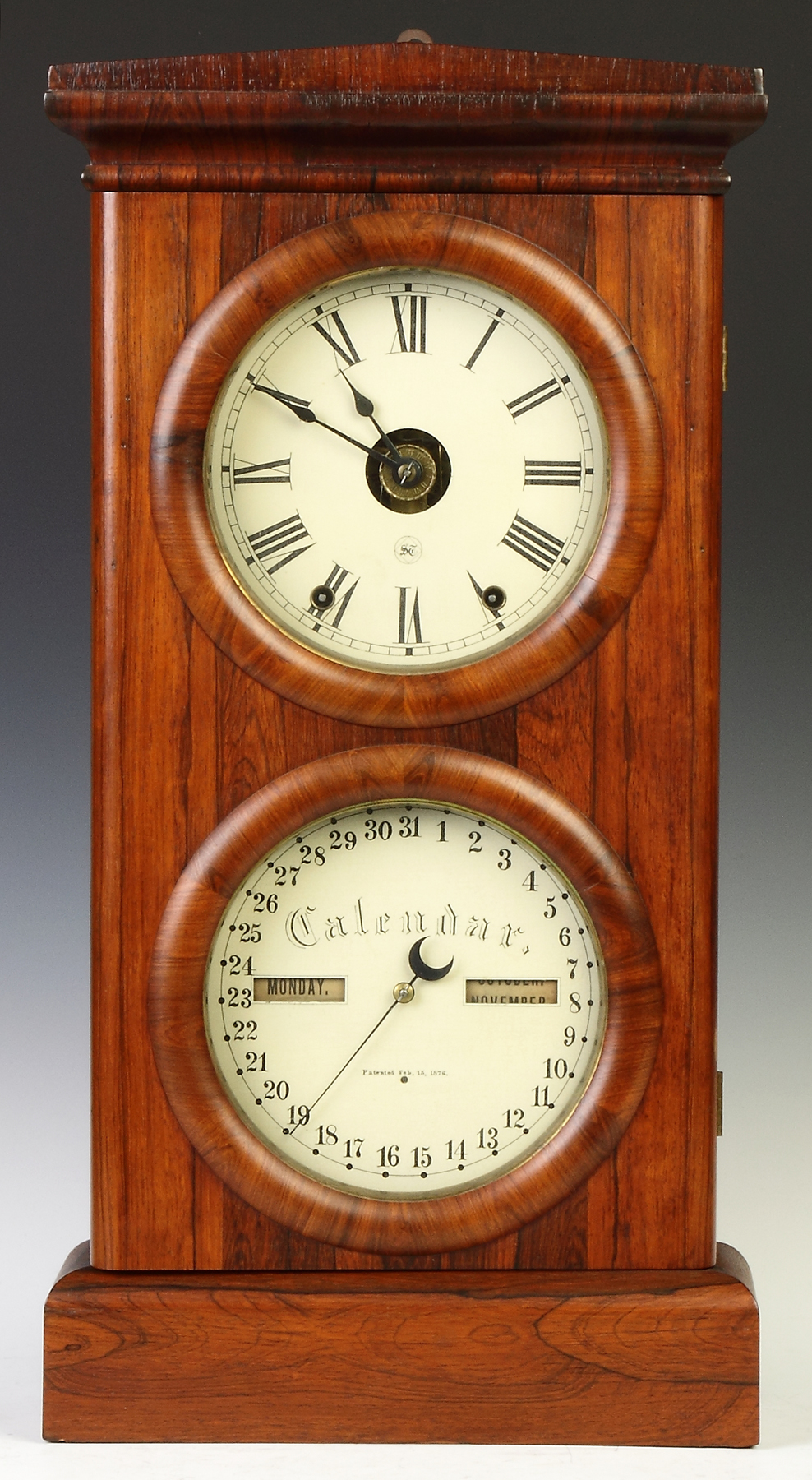 Appraisal: Seth Thomas Calendar Shelf Clock Rosewood case original finish Metal