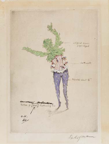 Appraisal: KURT SELIGMANN Costume Design for Mimi Etching with hand coloring