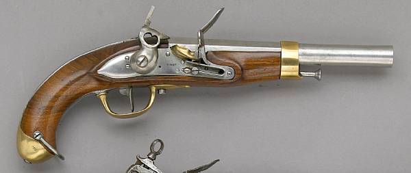 Appraisal: A Spanish Model flintlock cavalry pistol The inch caliber barrel