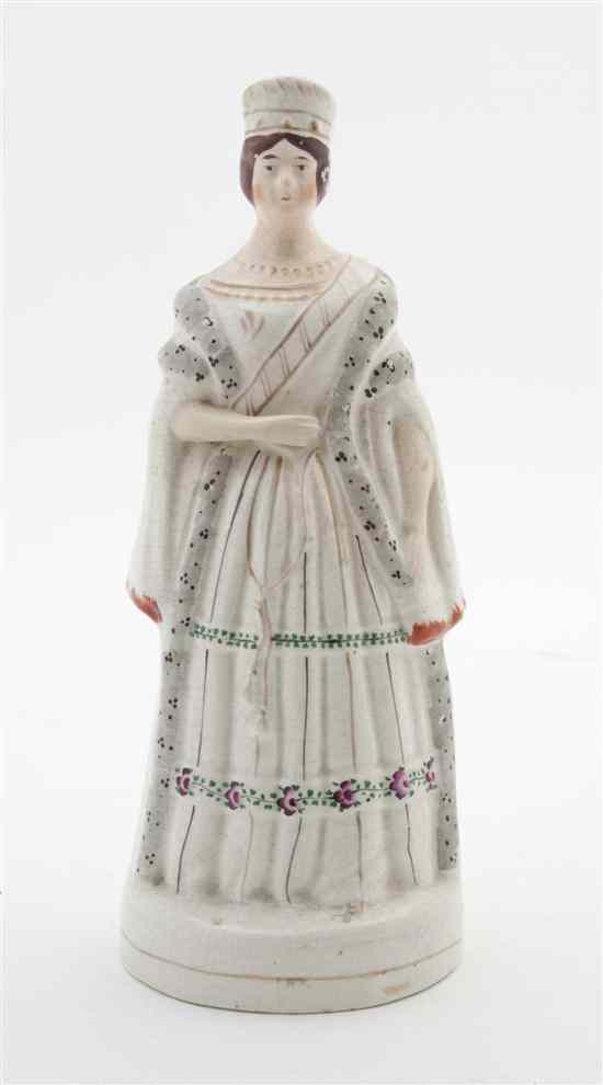 Appraisal: A Staffordshire Figure depicting the Queen of England Height inches