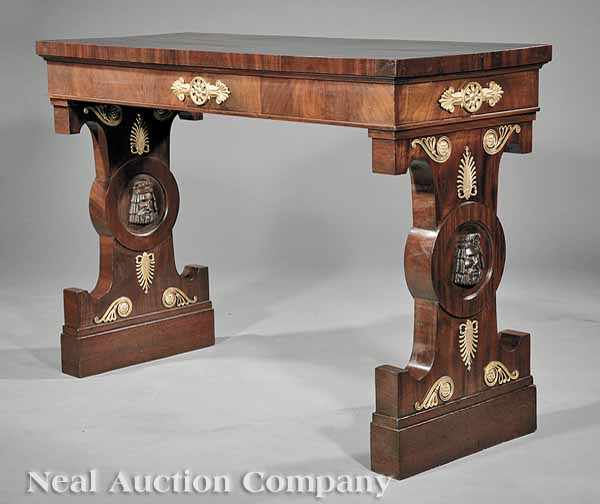 Appraisal: An Important Regency Gilt Bronze-Mounted Mahogany Center Table early th