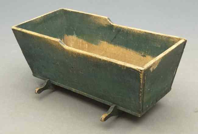 Appraisal: th c cradle in old green paint '' Length