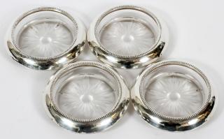 Appraisal: FRANK M WHITING CO STERLING CRYSTAL COASTERS FRANK M WHITING