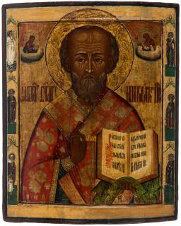 Appraisal: A RUSSIAN ICON OF SAINT NICHOLAS THE WONDERWORKER TH CENTURY