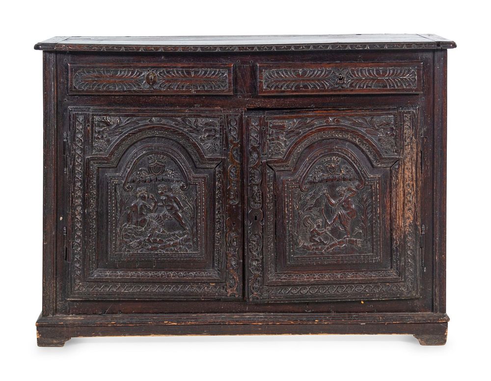 Appraisal: A Renaissance Style Carved Walnut Cabinet A Renaissance Style Carved