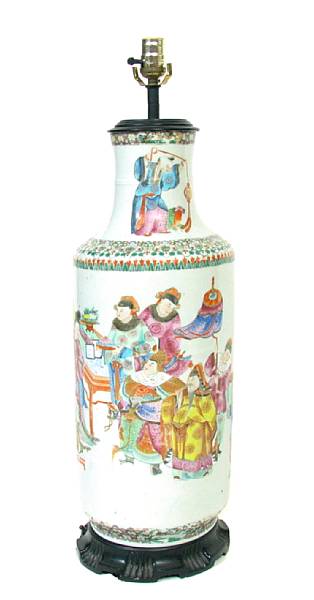 Appraisal: A Chinese famille rose porcelain vase now drilled and mounted