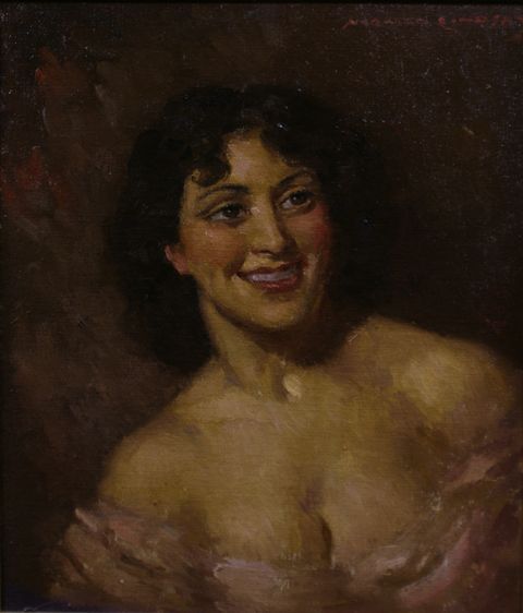 Appraisal: Norman Lindsay - Donna oil on canvas on board signed