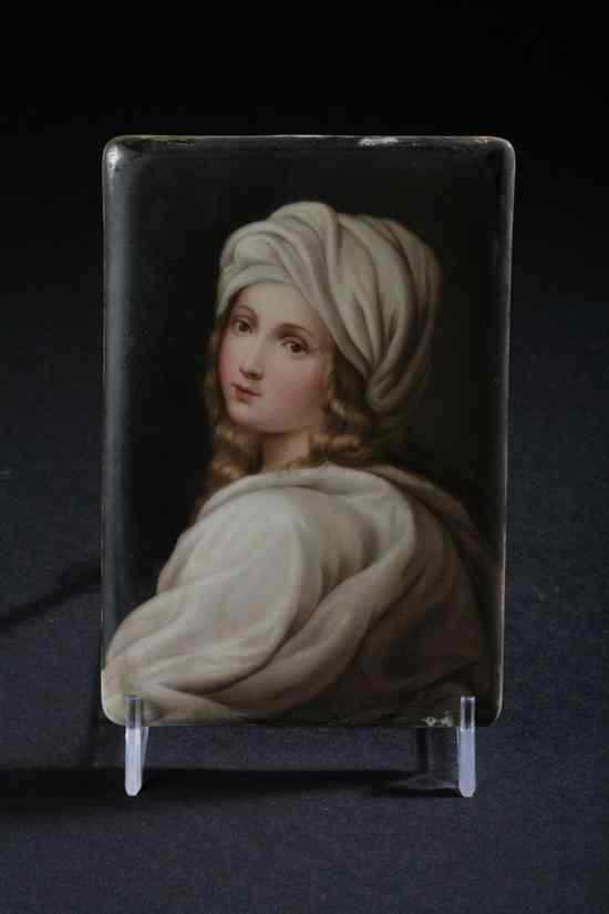 Appraisal: CONTINENTAL HAND-PAINTED PORCELAIN PLAQUE late th century imprinted on the