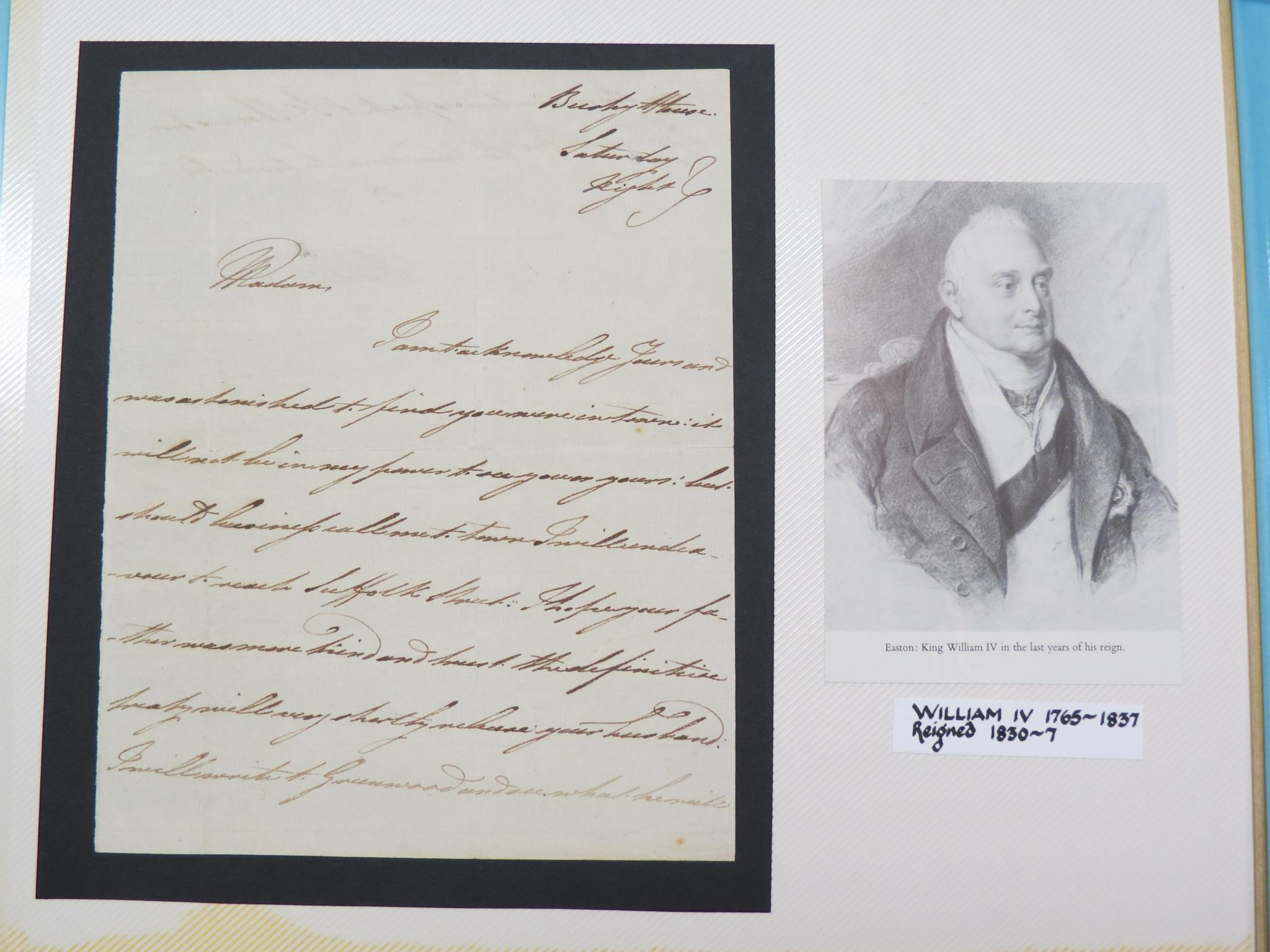 Appraisal: King William IV - - signed letter another his Consort