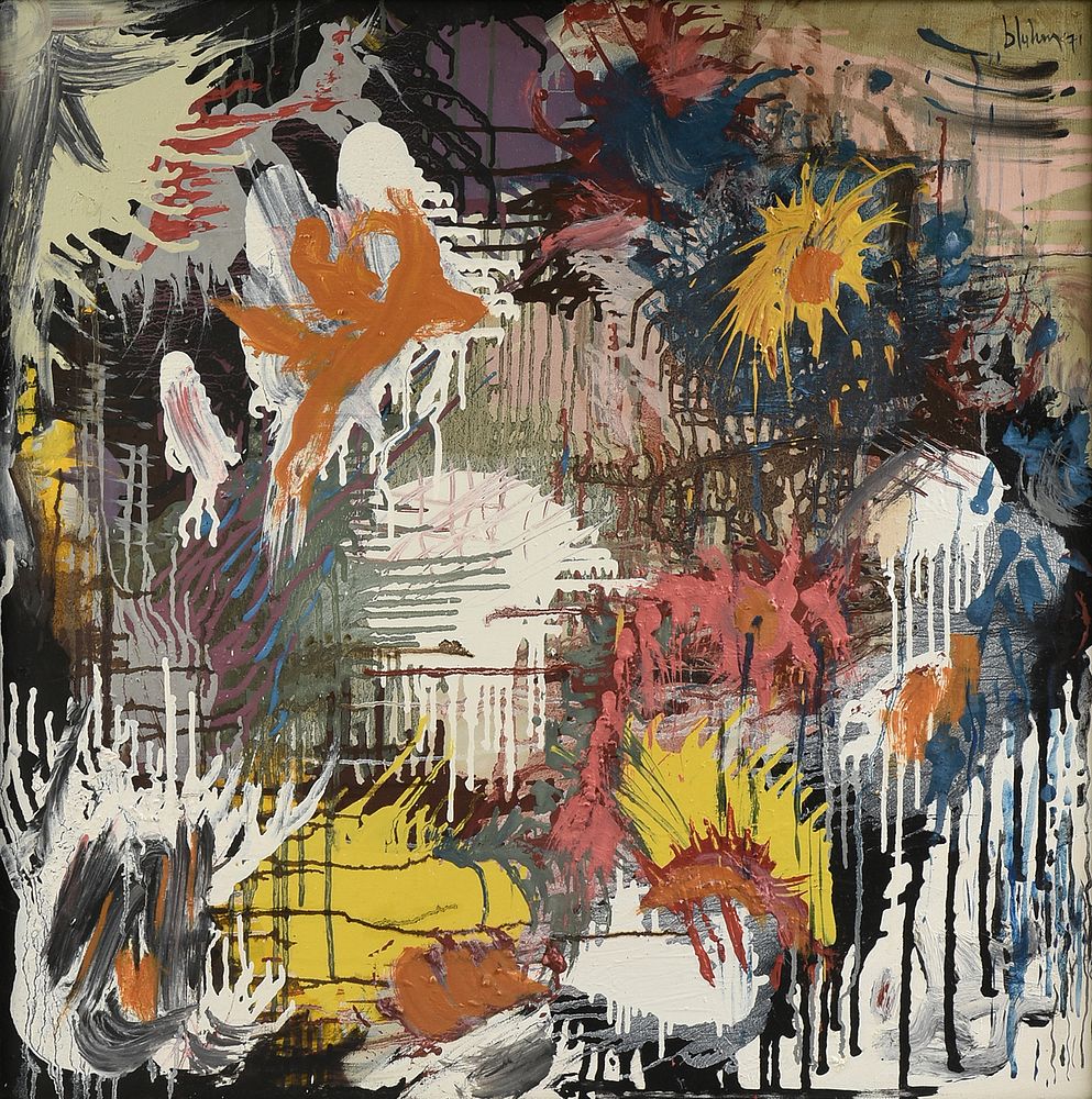 Appraisal: NORMAN BLUHM American - A PAINTING Untitled Orange Yellow and