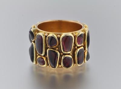 Appraisal: An Designer k Gold and Tourmaline Band by Fred Scaggs