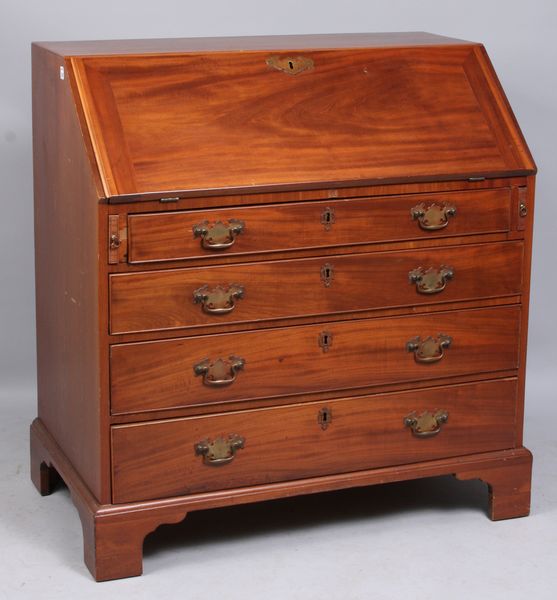 Appraisal: th Century American Chippendale mahogany slant-lid desk h x l