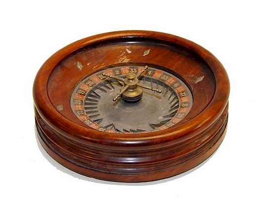 Appraisal: Antique Mahogany Roullette Wheel Antique Mahogany Roullette Wheel Measures wide