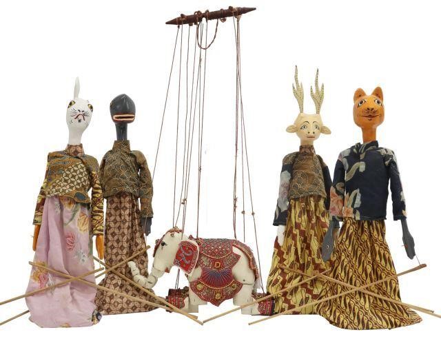 Appraisal: lot of Collection of hand-carved Balinese stick puppets each representing