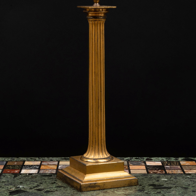 Appraisal: Gilt-Metal Fluted Columnar Table Lamp x x in Condition Scuffing