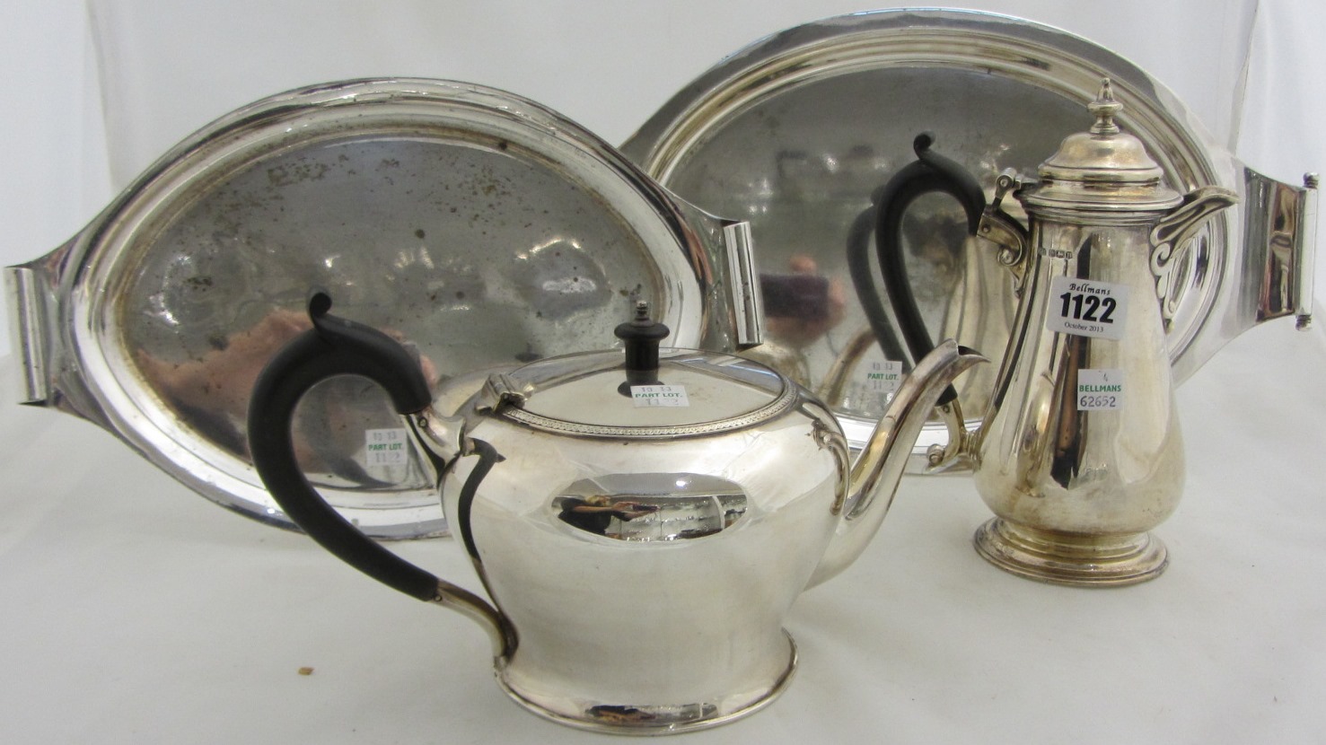 Appraisal: A silver hot water jug of tapering cylindrical form with