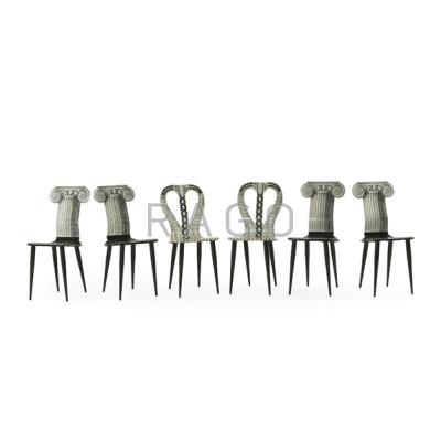 Appraisal: PIERO FORNASETTI - Set of six chairs two Musicale and