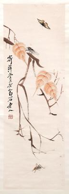 Appraisal: Chinese hanging scroll ink and color on paper paper mounting