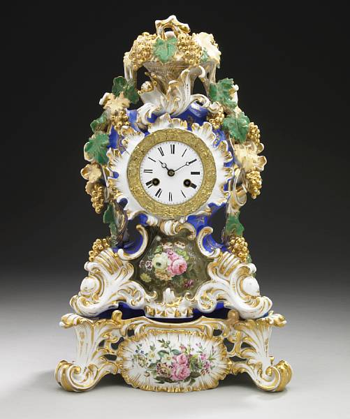 Appraisal: A French porcelain mantel clock Jacob Petit mid th century