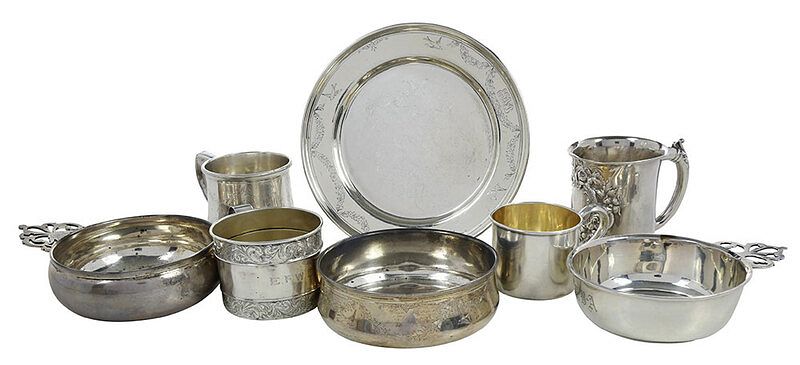 Appraisal: Eight Assorted Sterling Items American th century including three piece