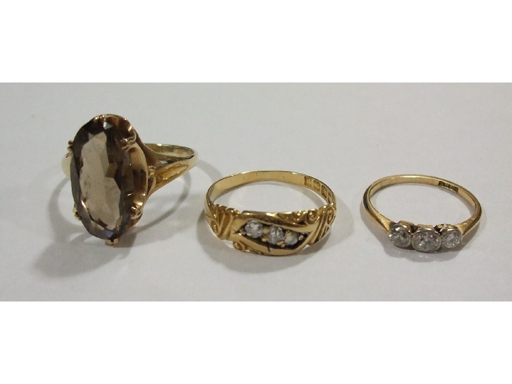 Appraisal: Lot comprising two early th century ct gold diamond three