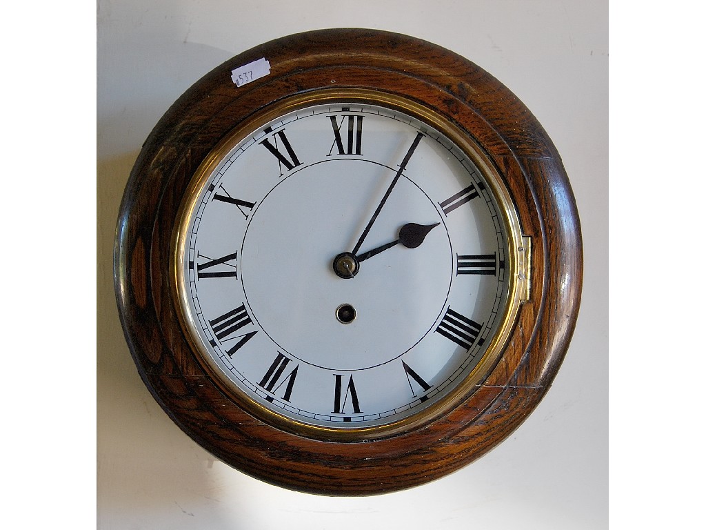 Appraisal: A late th century single fusee railway clock the oak