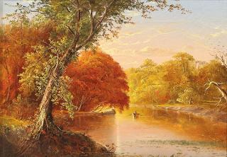 Appraisal: Circle of Jasper Francis Cropsey American - Autumn Lake Scene