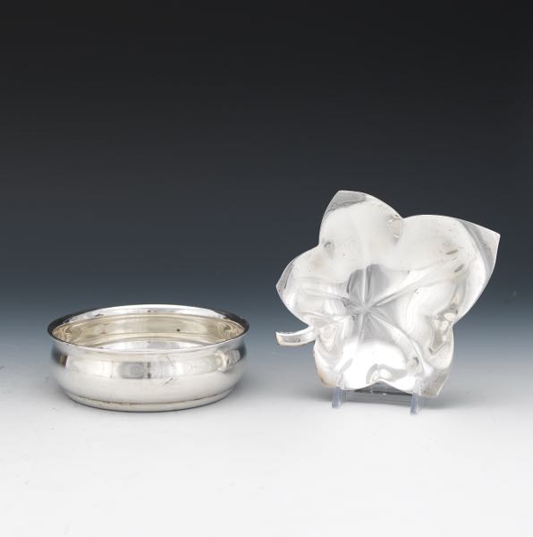 Appraisal: TIFFANY CO STERLING SILVER BOWL AND LEAF DISH The lot