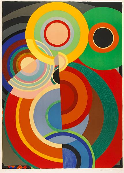 Appraisal: Sonia Delaunay French - Echarpe Rhythmes c Lithograph printed in