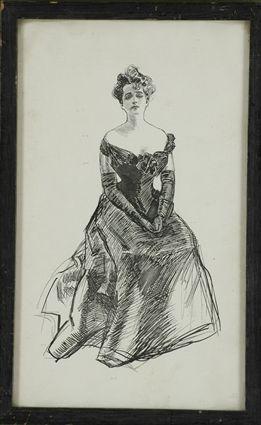 Appraisal: After Charles Dana Gibson American - Seated Lady Wearing Gown