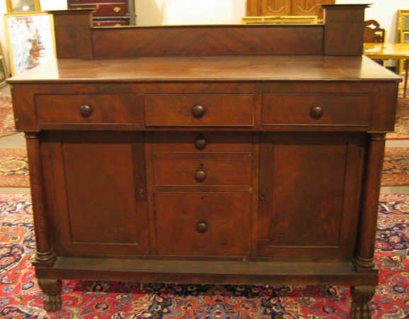 Appraisal: AMERICAN TH CENTURY MAHOGANY BUFFET Having a rectangular surface in