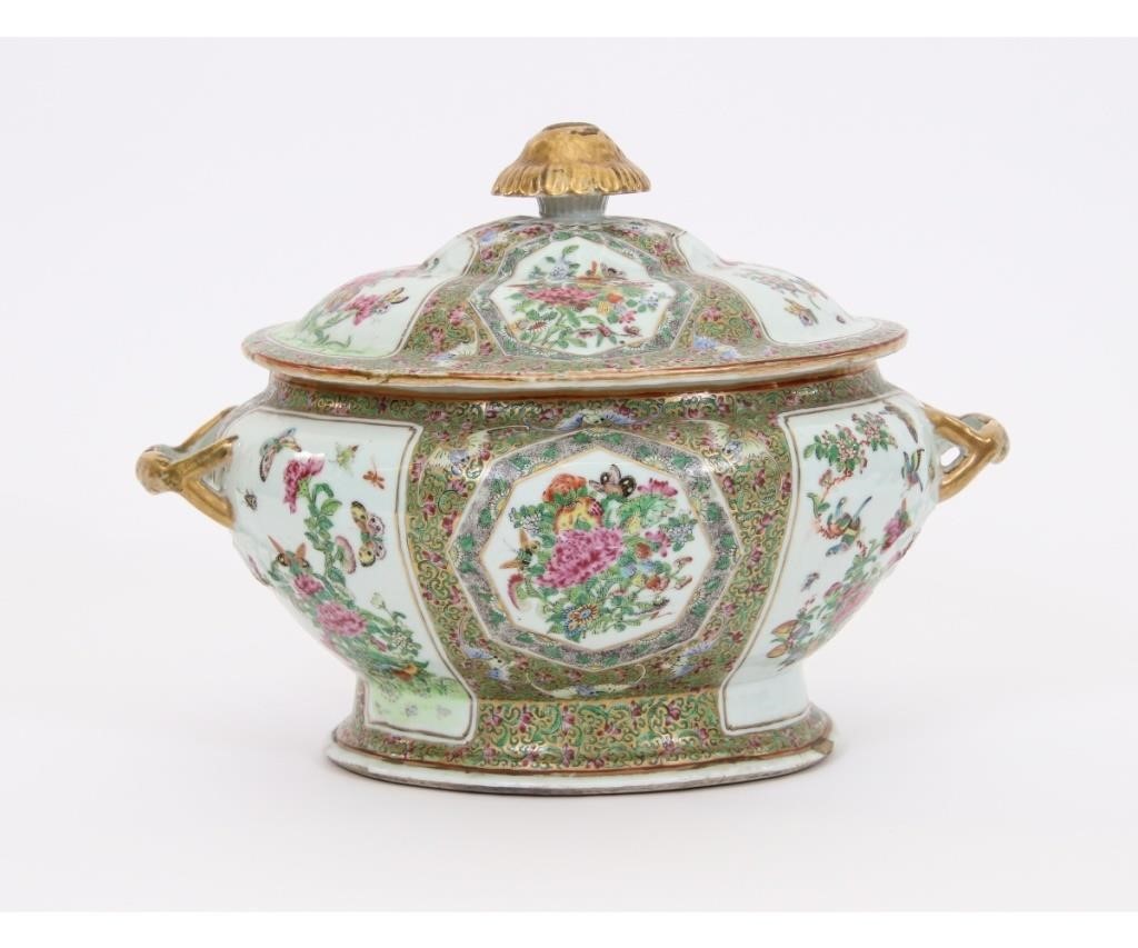 Appraisal: Large porcelain Rose Medallion tureen circa h x l x